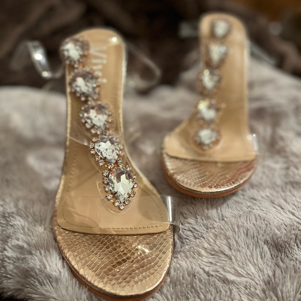 Jeweled strappy shoes